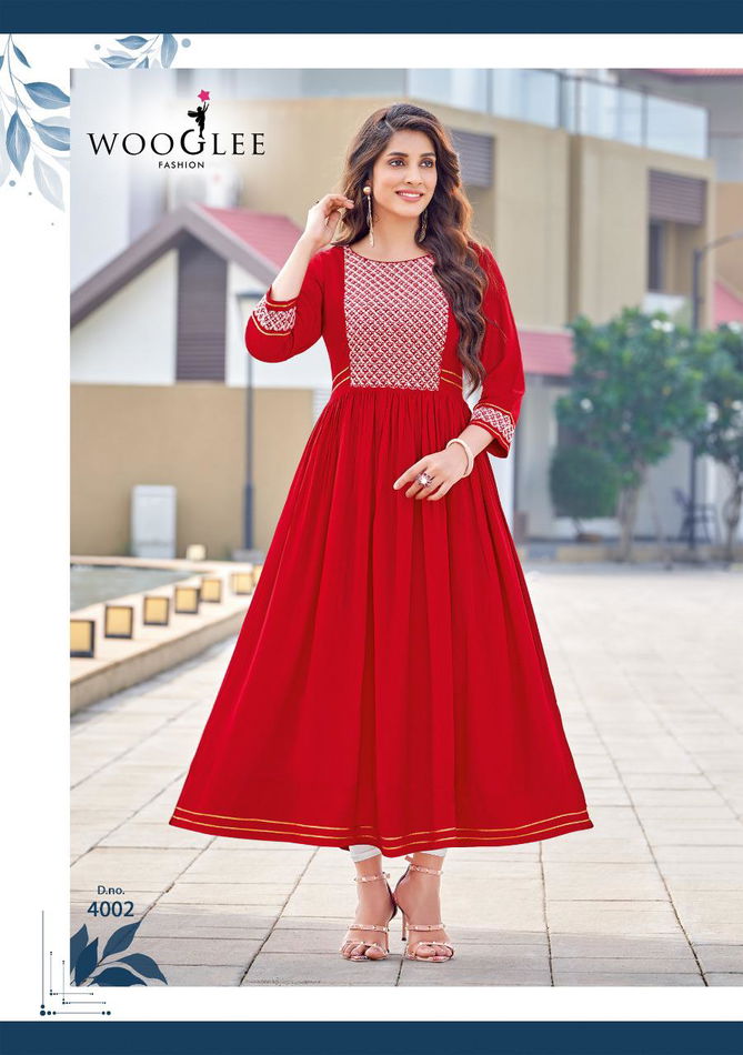 Wooglee Saanvi Nyra Cut Festive Wear Wholesale Kurtis Catalog
